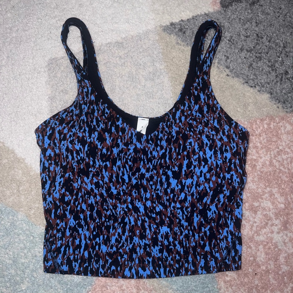lululemon athletica Blue and Black Tank Top